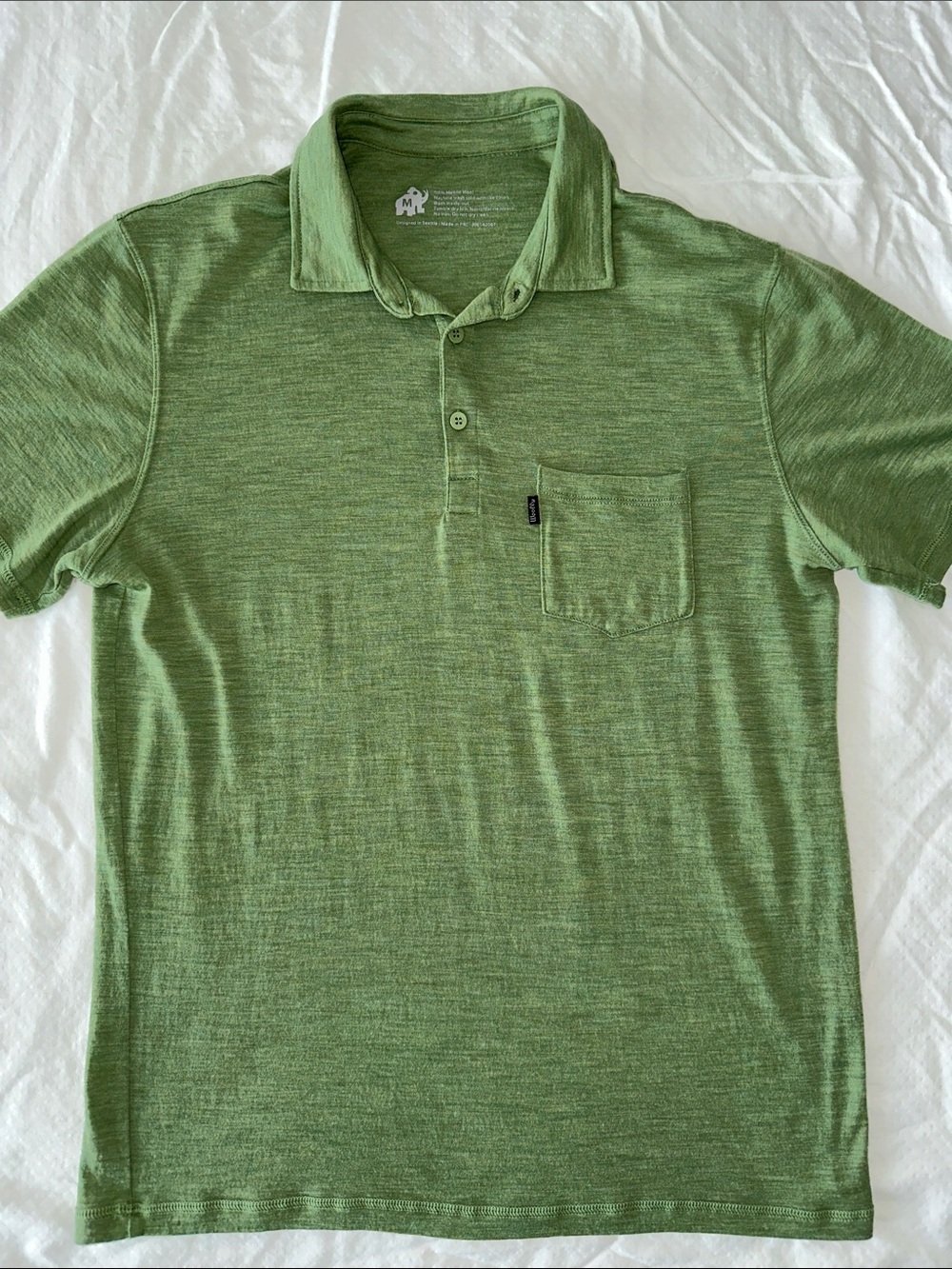 Men’s Woolly merino wool polo shirt - M